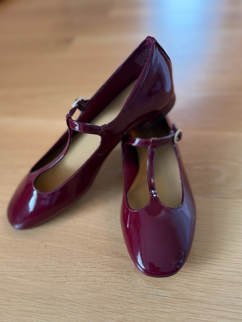 Classic J.Crew T-Strap Mary Jane Flat - Vintage Burgundy - Sz 8 NWOB